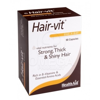 HEALTH AID Hair-vit για Όγκο, Δύνατα & Λαμπερά Μαλλιά 90 κάψουλες
