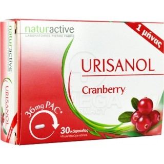 PIERRE FABRE Naturactive Urisanol Cranberry Υγεία Ουροποιητικού Συστήματος, 30caps
