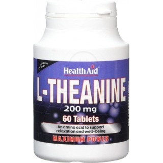 HEALTH AID L-Τheanine 200mg Συμπλήρωμα Διατροφής Θειανίνης Αμινοξύ Που Υποστηρίζει Την Ηρεμία Του Νευρικού Συστήματος 60tabs