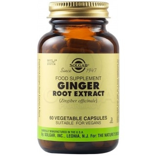 SOLGAR SFP Ginger Root Extract Συμπλήρωμα Διατροφής με Πιπερόριζα για την Καλή Υγεία του Πεπτικού Συστήματος, Ανακουφίζει από Δυ
